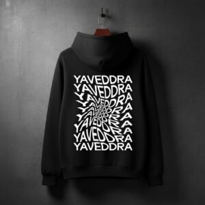 Yaveddra Oversized Black Hoodie Distory Edition – Luxury 400 GSM Cotton Streetwear Hoodie for Men & Women