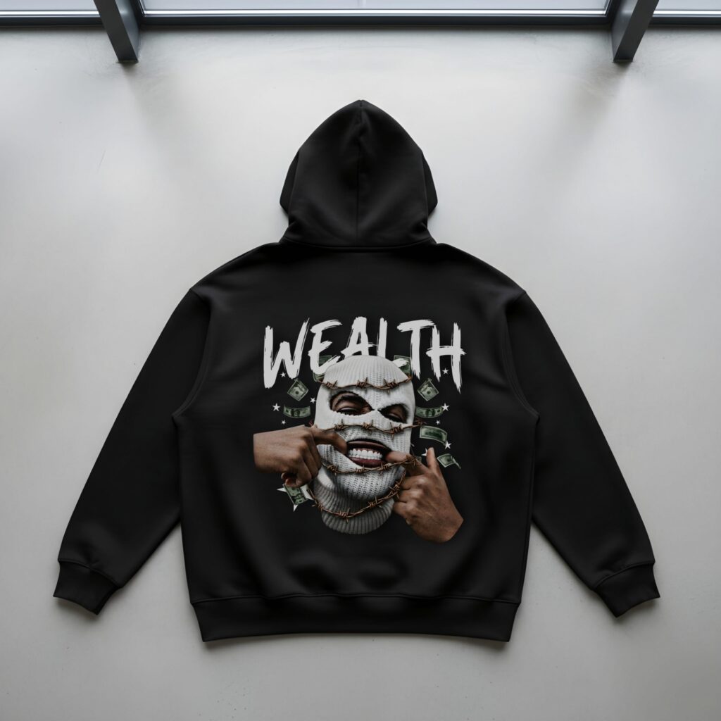 Yaveddra Oversized Hoodie Money Mask Streetwear Graphic Yaveddra Oversized Hoodie Money Mask Streetwear Graphic
