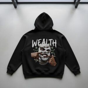 Yaveddra Oversized Hoodie Money Mask Streetwear Graphic