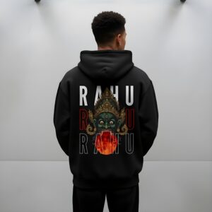 Rahu Oversize Hoodie featuring mythic Rahu artwork – Yaveddra