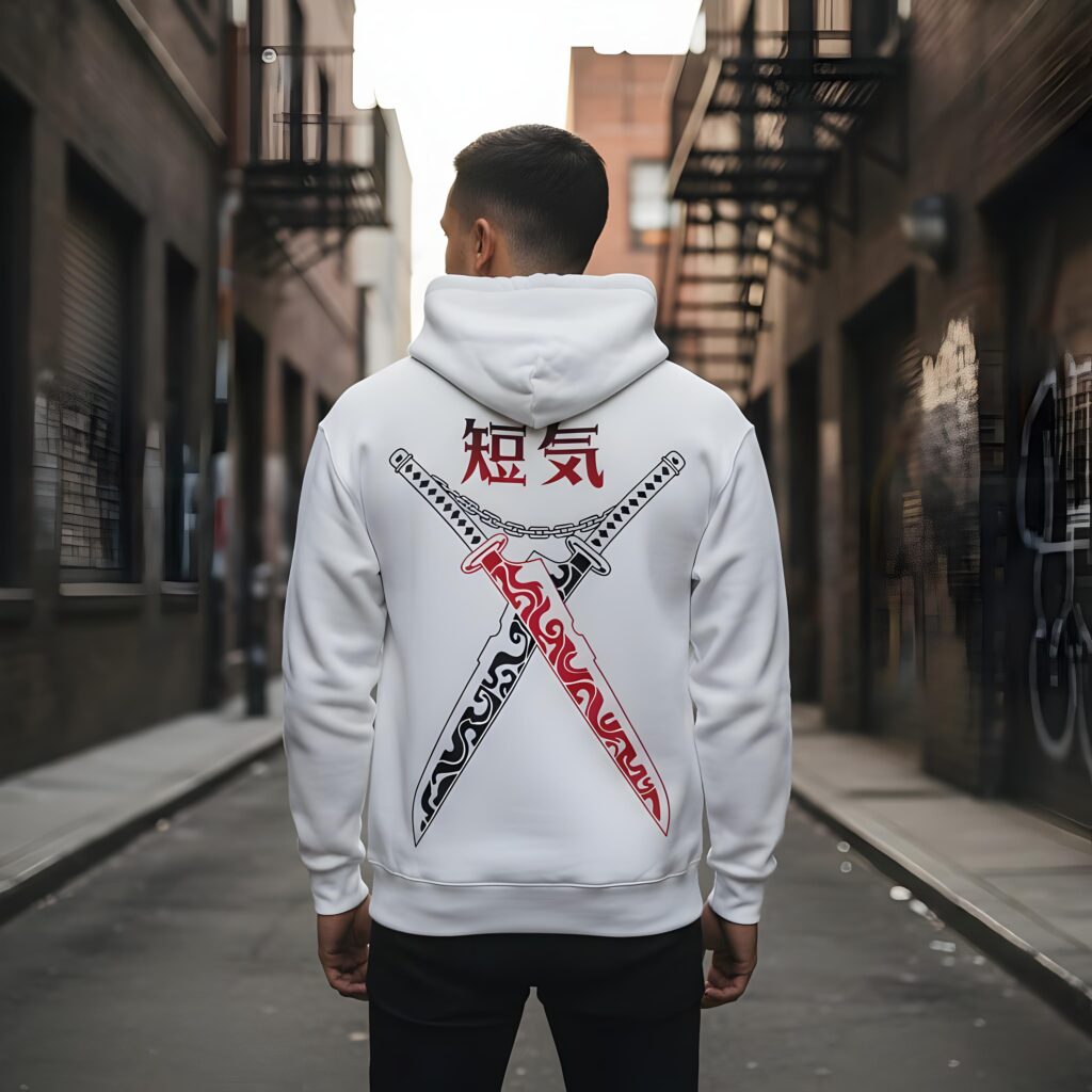 Japanese Katana Oversized Hoodie – Yaveddra Japanese Katana Oversized Hoodie front view