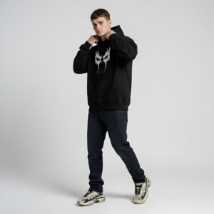 Night Claw Oversize Hoodie Premium Black Luxury Streetwear by Yaveddra