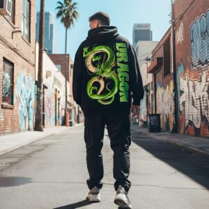Dragon Oversized Hoodie – Premium Graphic Black Streetwear by Yaveddra