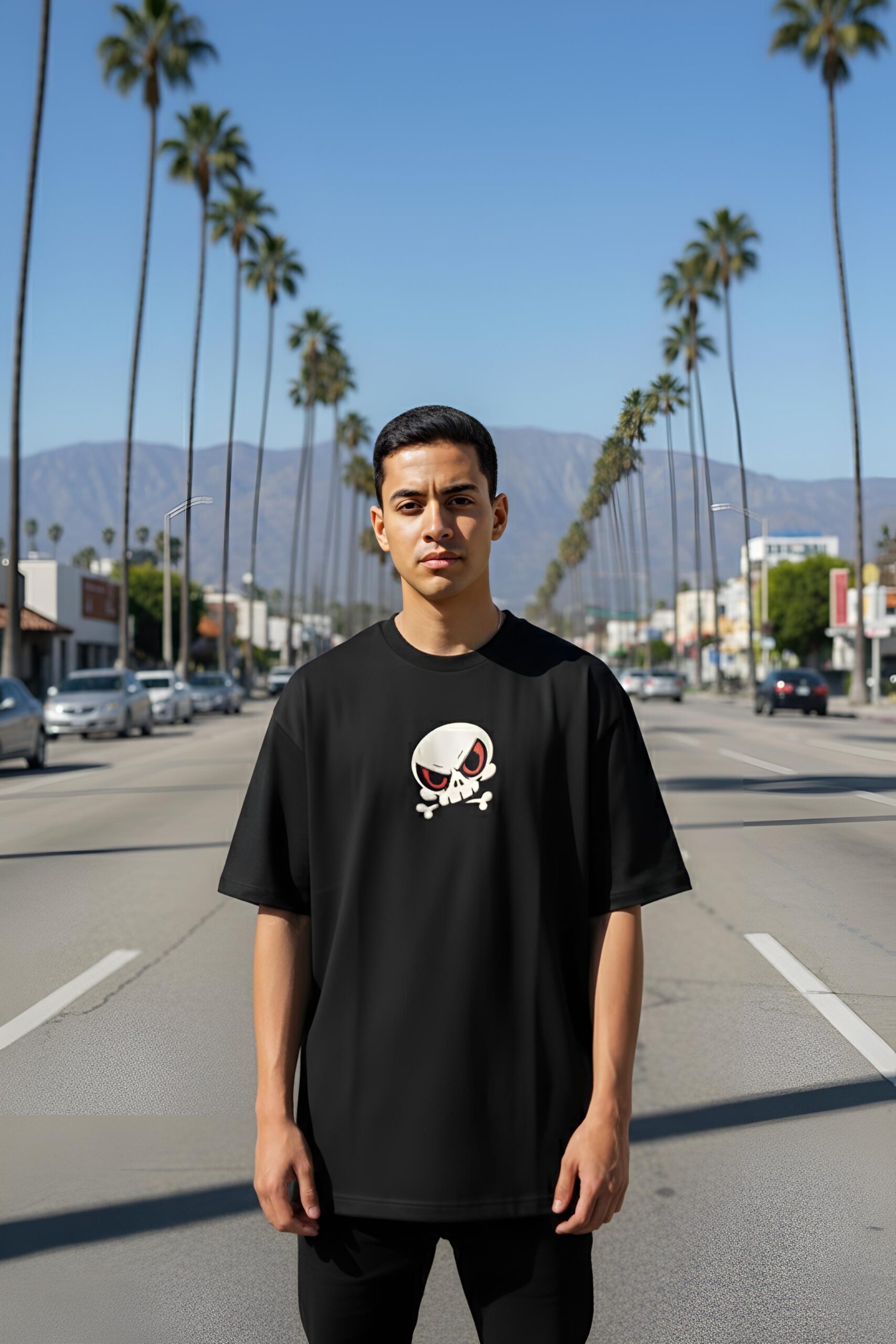 Oversized T-Shirts – Yaveddra Stay Bold Stay Unique Premium Streetwear Oversized T-Shirts by Yaveddra with skull graphic and Stay Bold Stay Unique print