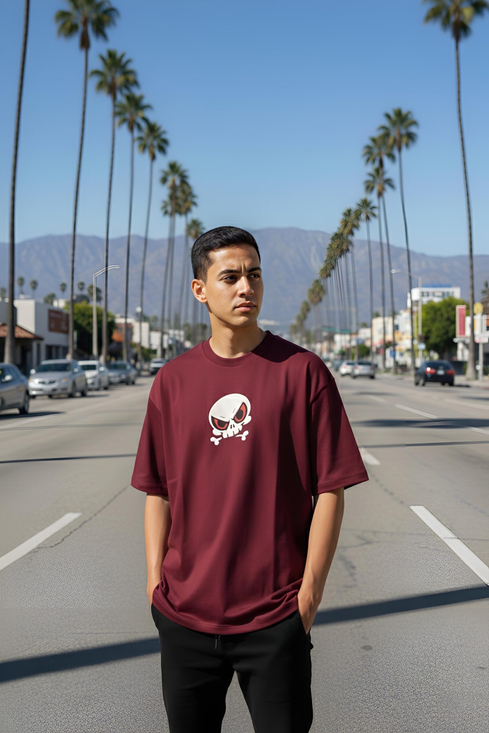 Oversized T-Shirts – Yaveddra Stay Bold Stay Unique Premium Streetwear Oversized T-Shirts by Yaveddra with skull graphic and Stay Bold Stay Unique print
