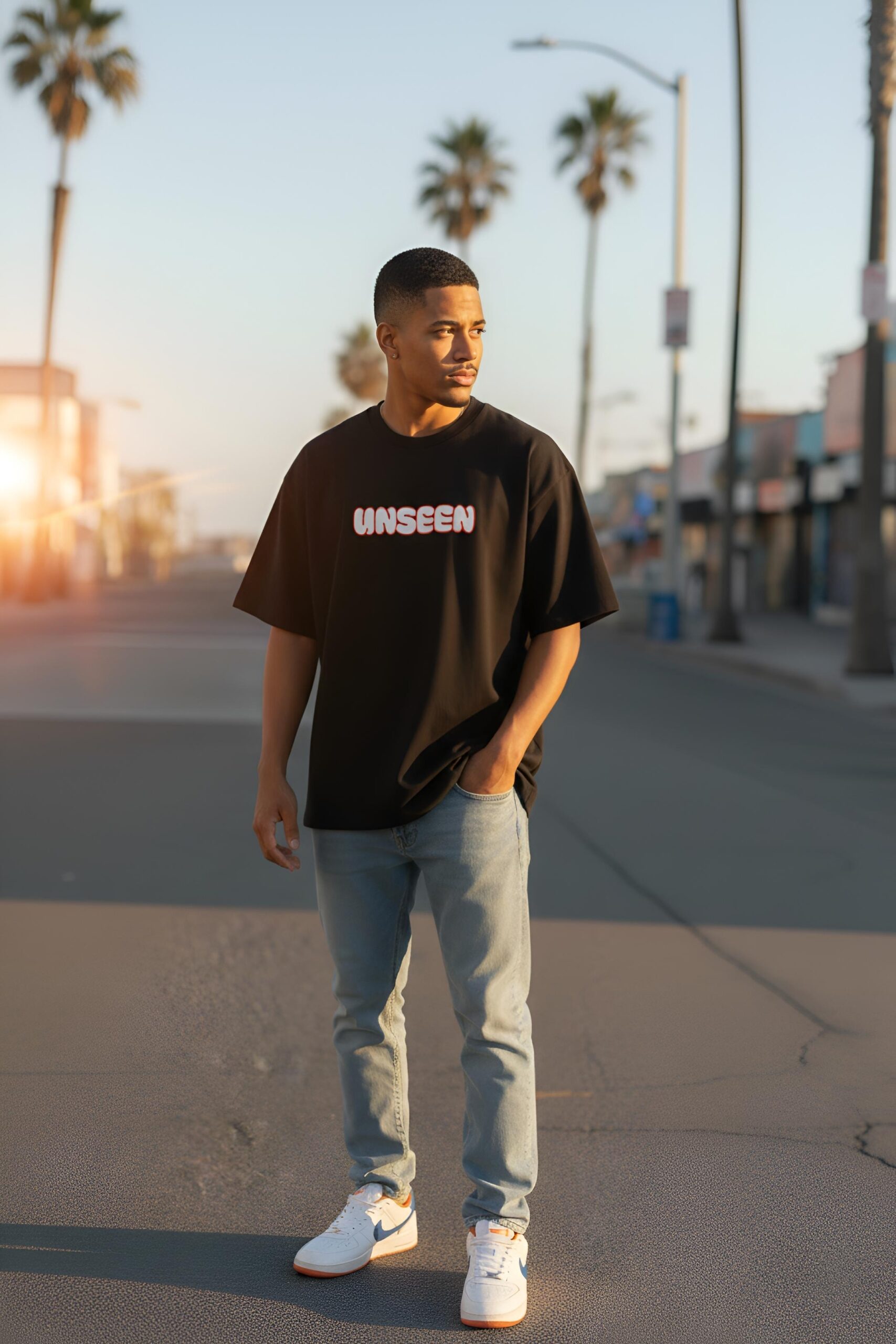 Yaveddra Unseen Oversized T-Shirt – Bold Graphic Streetwear Unseen Oversized T-Shirt by Yaveddra with bold back graphic streetwear design