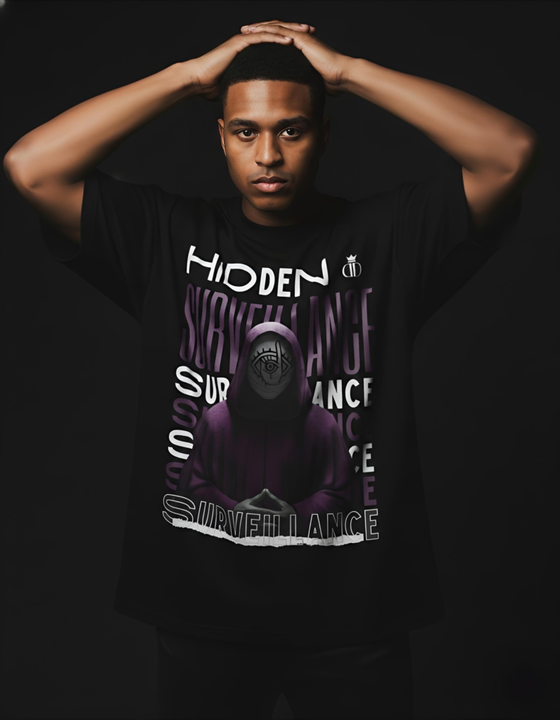 Home Oversized streetwear T-Shirt with hidden surveillance eye design by Yaveddra