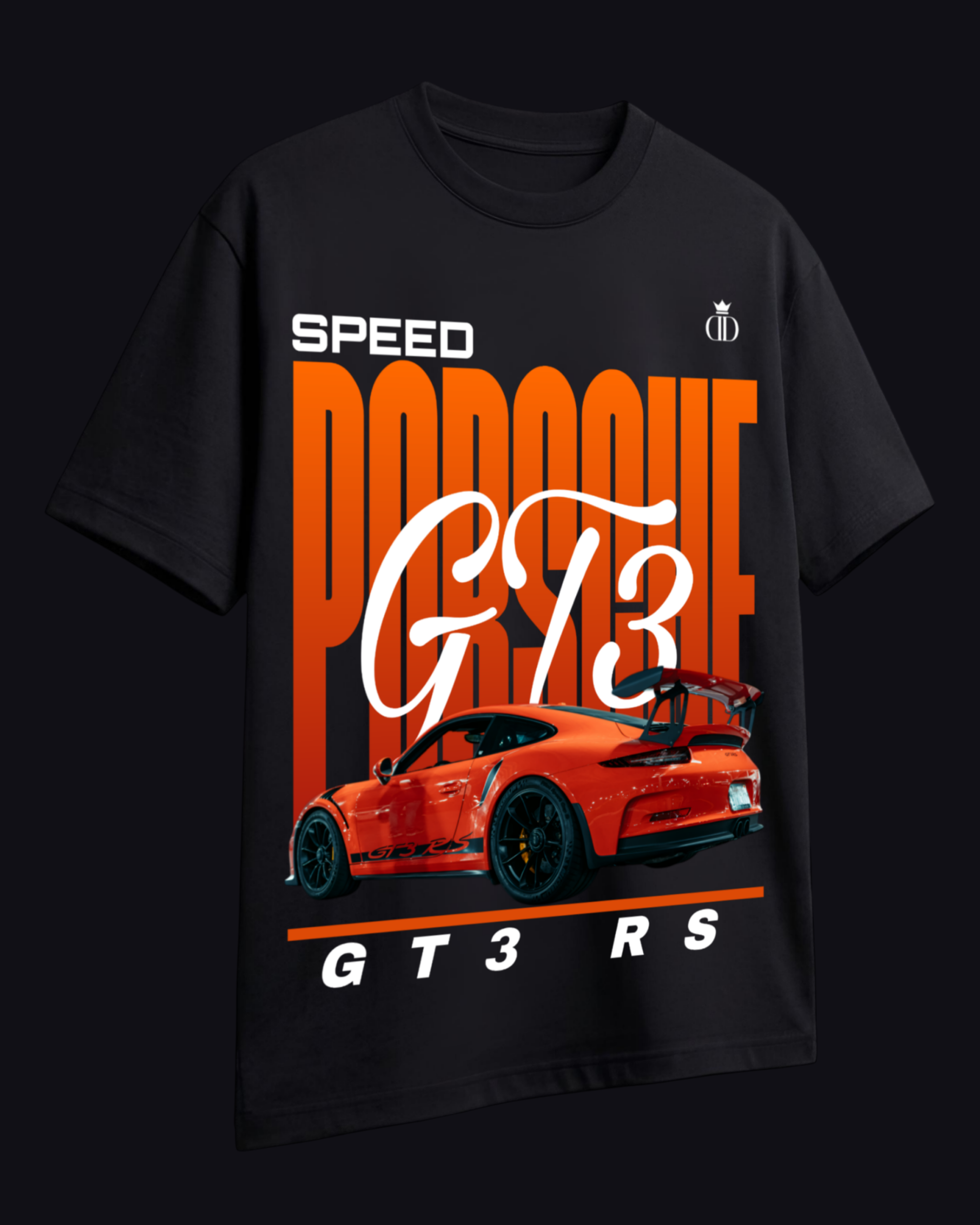 Porsche Oversized T-Shirt Side View | Yaveddra Porsche Oversized T-Shirt side view black oversized streetwear tee 240 GSM cotton by Yaveddra