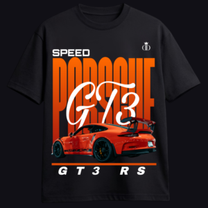 Porsche Oversized T-Shirt front side black oversized streetwear tee by Yaveddra 240 GSM cotton