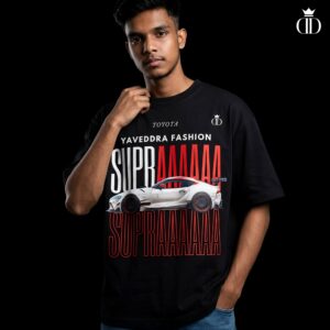 supra oversized t-shirt yaveddra black 240 gsm streetwear car tee