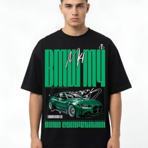 BMW M4 Oversized Graphic T-Shirt graphic print oversized T-shirt front close up car design