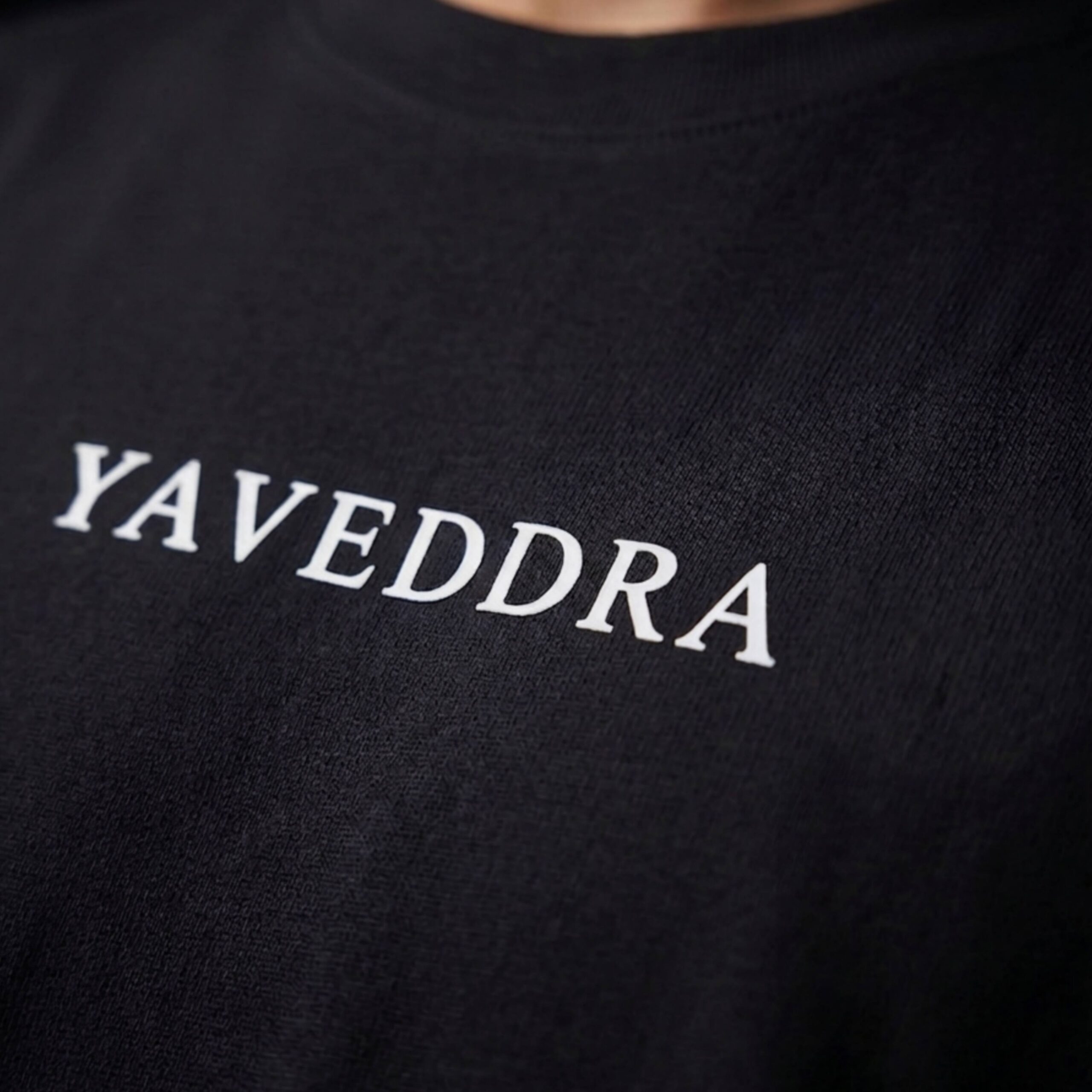 Oversized T Shirt Men – Brand Logo View | Yaveddra Yaveddra brand logo on Oversized T Shirt Men Anuurag Mal