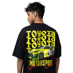 Home Best Oversized T Shirt Men Printed Car Graphic Tee close view black t-shirt Yaveddra Anuurag Mal