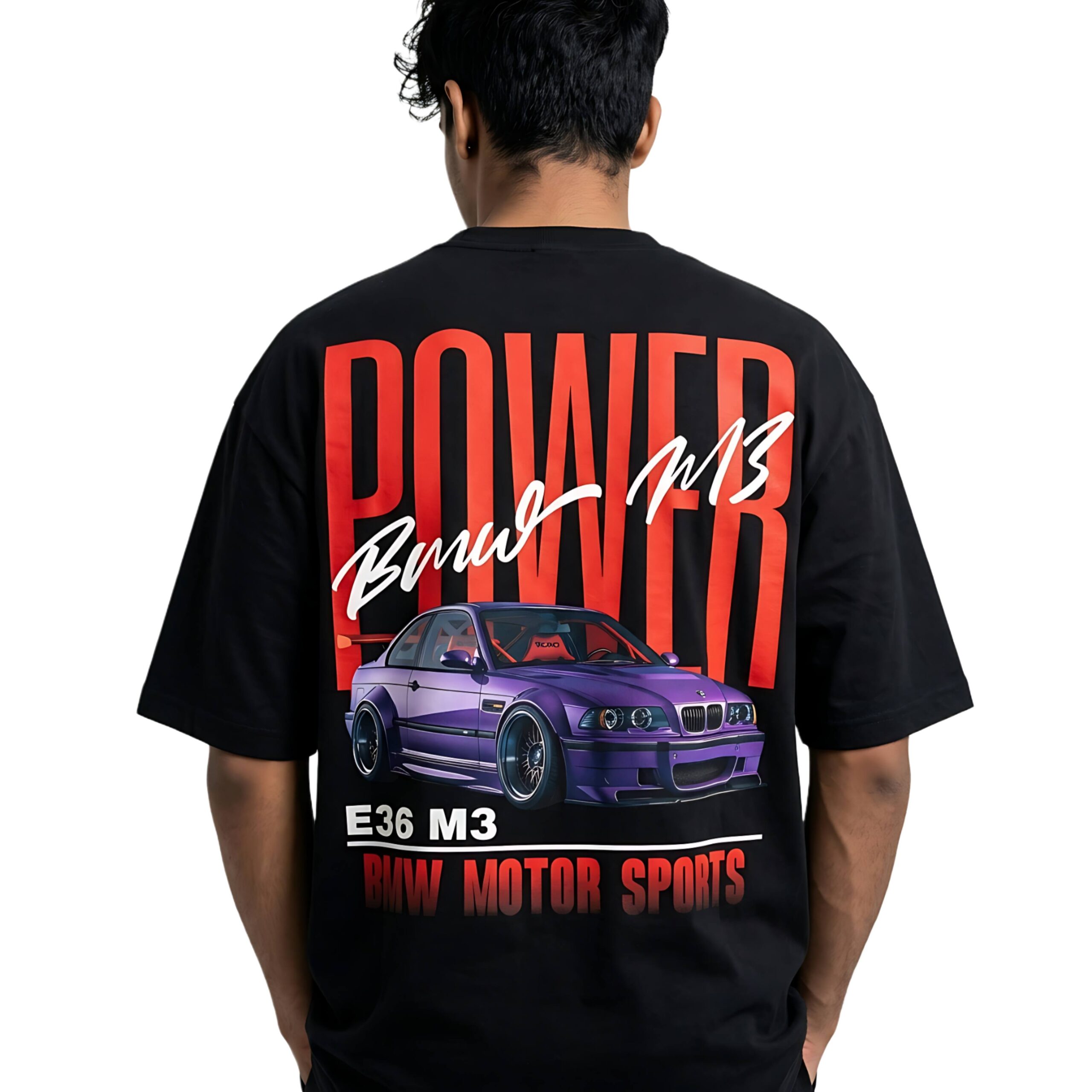 BMW Oversized T Shirt Men Black Car Graphic Premium Tee bmw oversized t shirt men black car graphic oversized tee front and back view premium streetwear