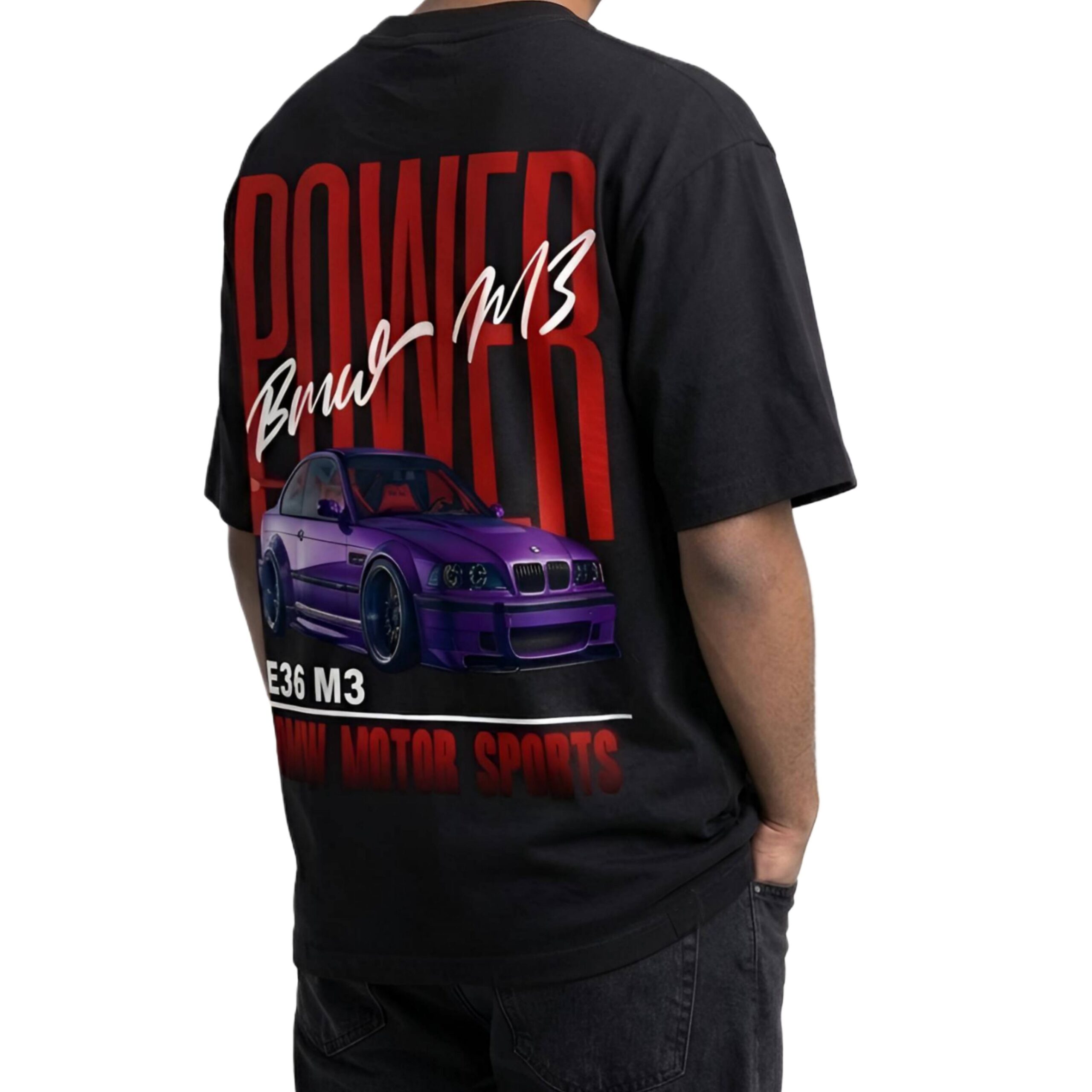 BMW Oversized T Shirt Side Fit View bmw oversized t shirt men side view oversized fit drop shoulder streetwear black tee
