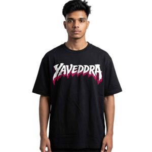 Tshirts Best Oversized T Shirt For Men black Yaveddra front logo oversized tee under 800 , Anuurag mal