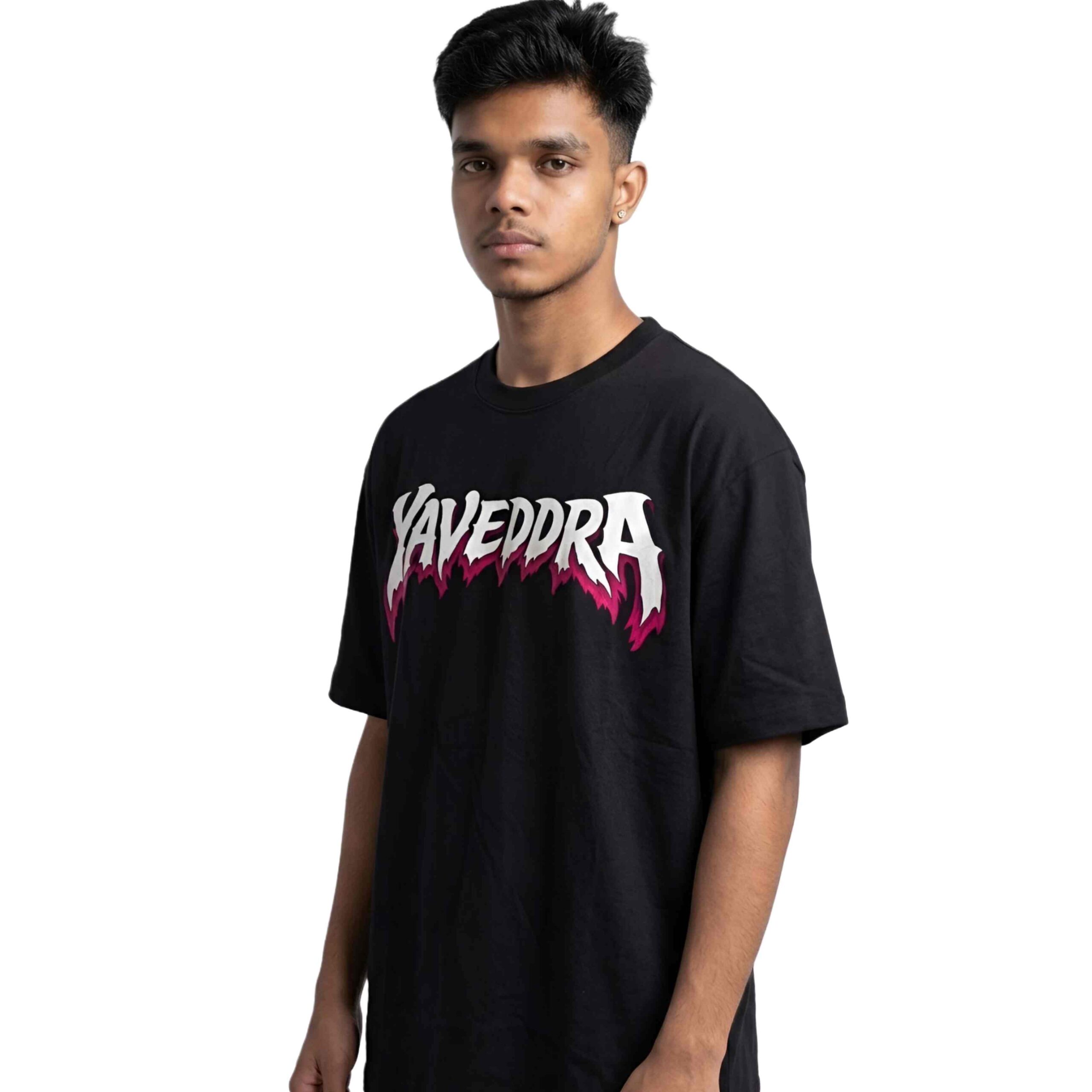 Oversized T Shirt Left Side View Black Yaveddra Best Oversized T Shirt For Men left side view black streetwear tee