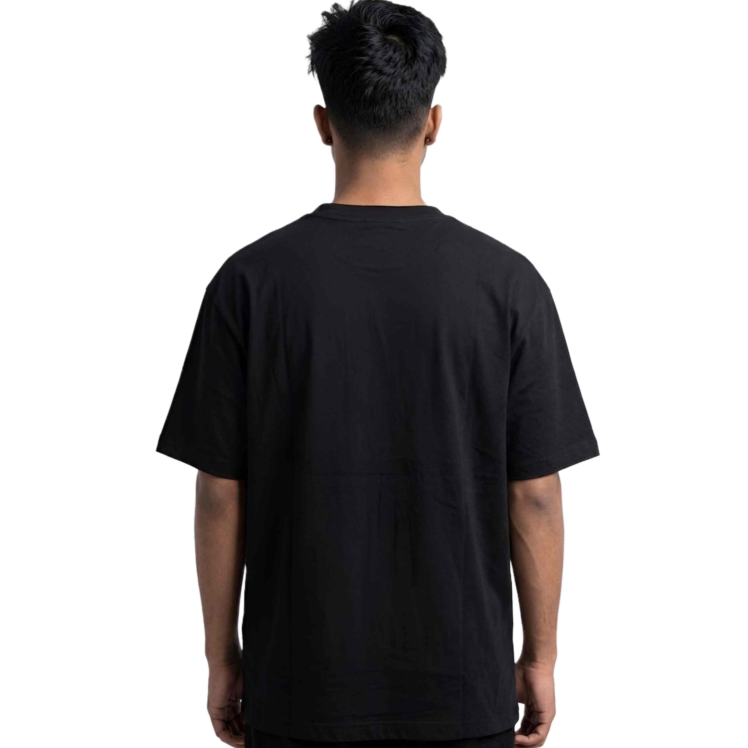 Black Oversized T Shirt Back View Yaveddra Tee Best Oversized T Shirt For Men black Yaveddra back side plain design