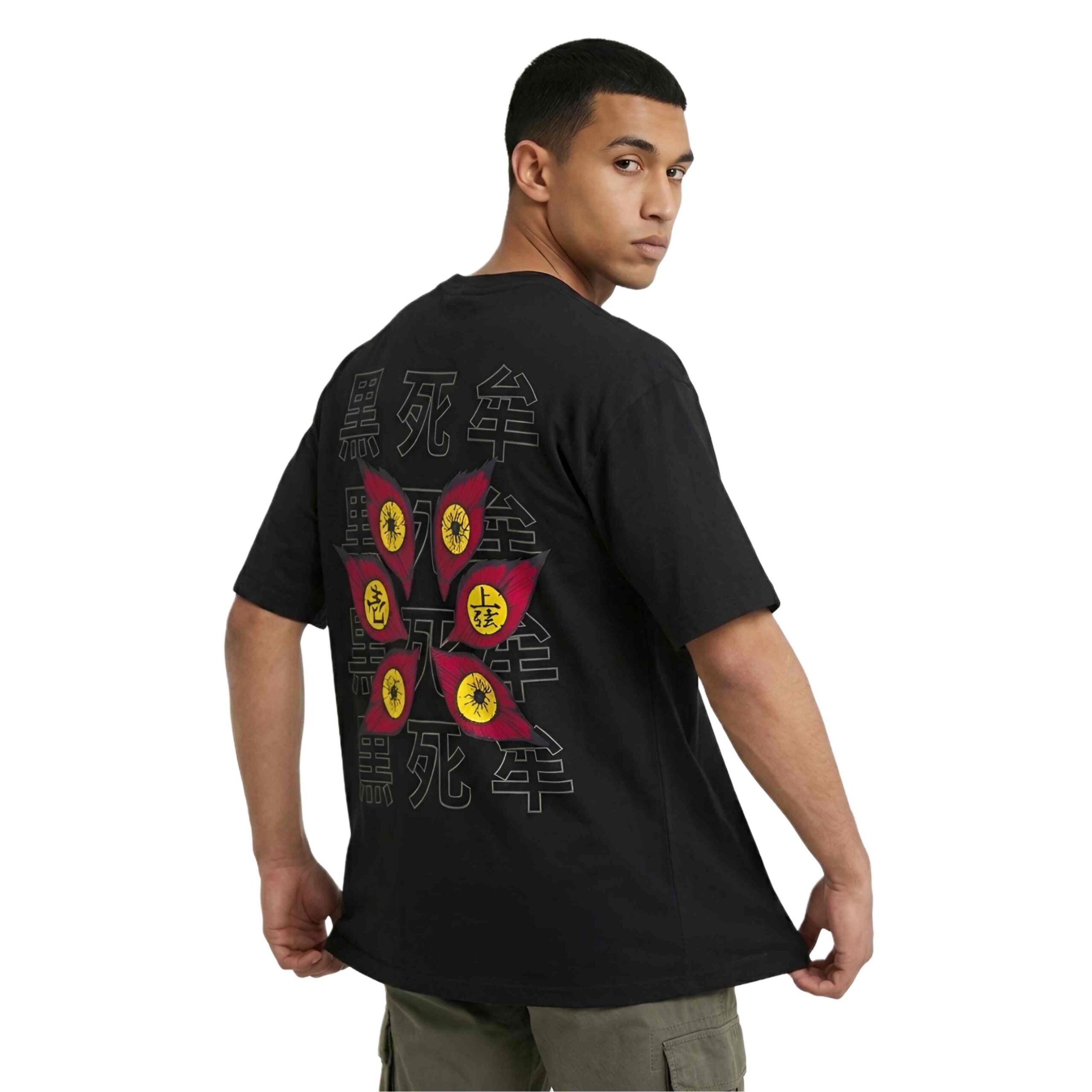 Full Back Yaveddra Kokushibo Anime Oversized Tee Yaveddra Kokushibo Anime Graphic Oversized T-Shirt full back oversized anime tee