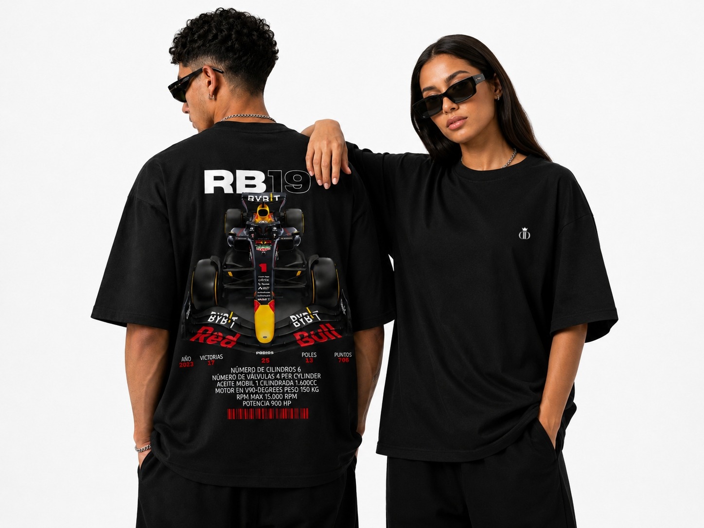 Yaveddra F1 Oversized Tee Duo Back View F1 Oversized T Shirt India duo back view racing streetwear graphic tee