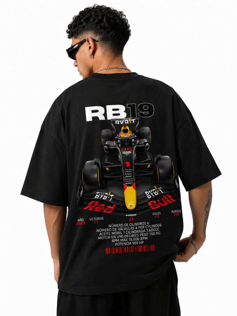 F1 Racing Graphic Oversized T Shirt Back Print F1 Oversized T Shirt India back side racing graphic print oversized tee