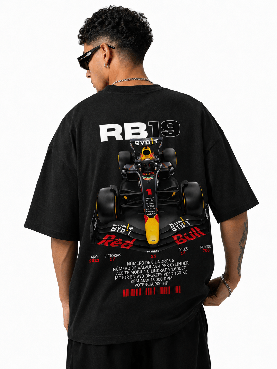 F1 Racing Graphic Oversized T Shirt Back Print F1 Oversized T Shirt India back side racing graphic print oversized tee