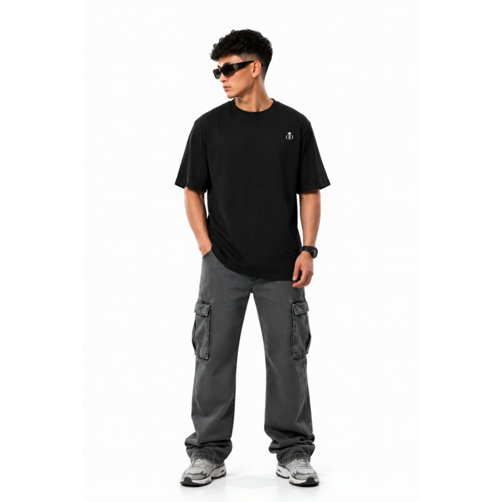 Yaveddra Skeleton Graphic Oversized T Shirt Streetwear Fit Yaveddra Skeleton Graphic Oversized T Shirt Full Body Front