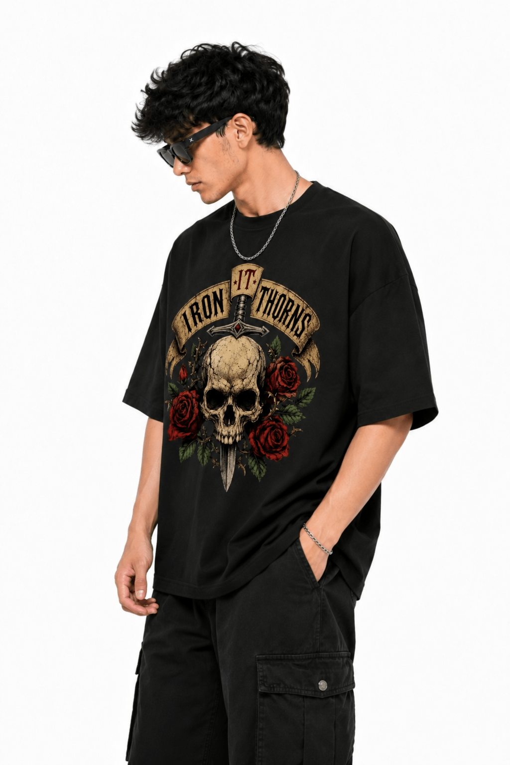 Premium Graphic Print Detail Oversized Graphic T-Shirt Men premium DTF graphic print detail