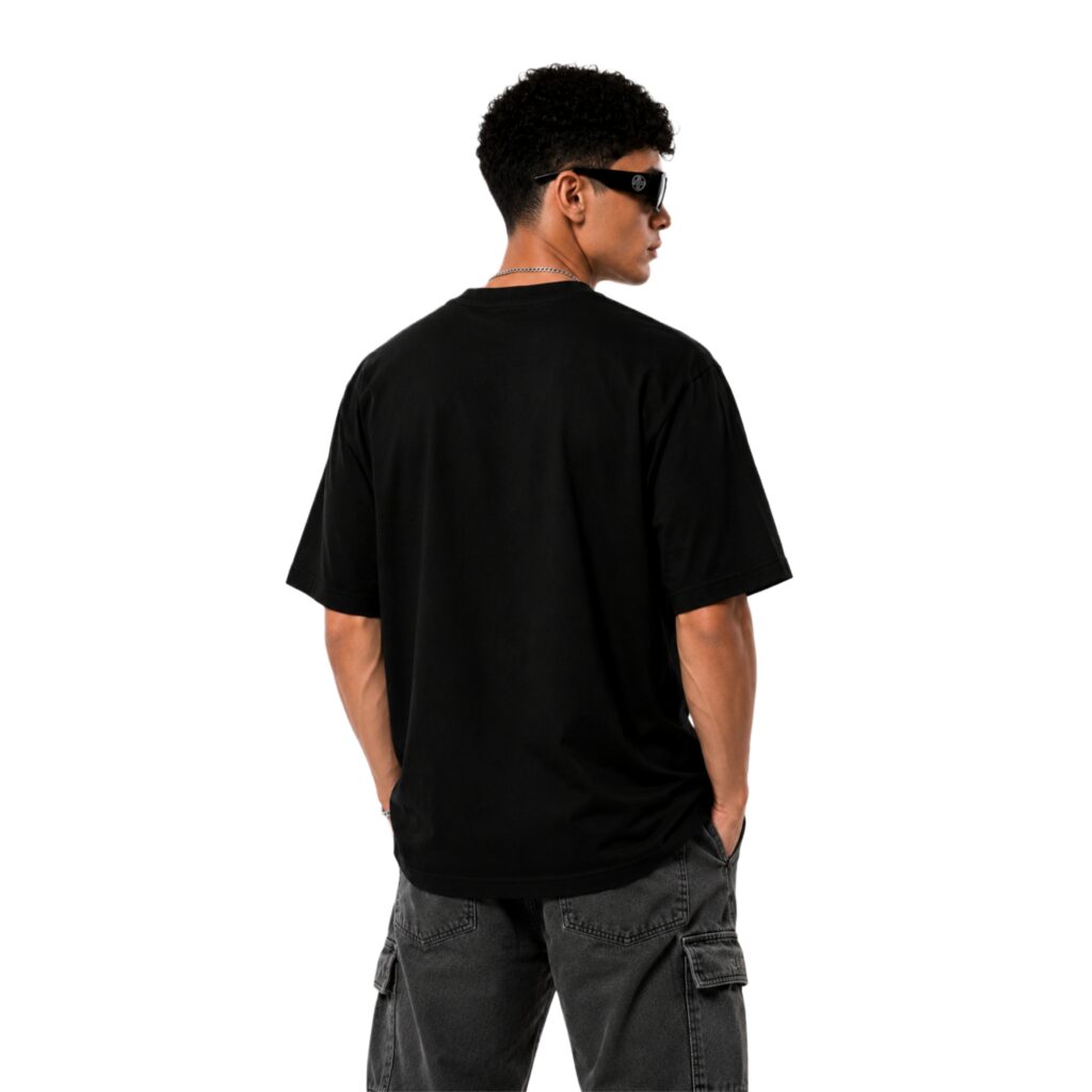 Back View – Praying Hands Graphic Oversized T Shirt Praying Hands Graphic Oversized T Shirt back view